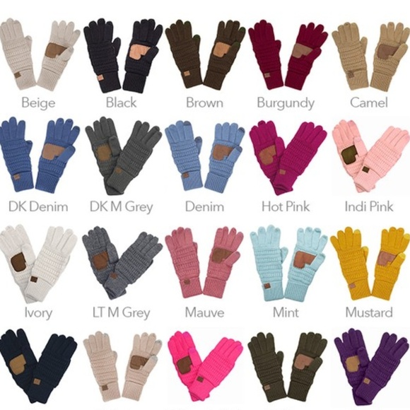 CC Knitted Touch Screen Compatible Gloves In Pink - Picture 2 of 2